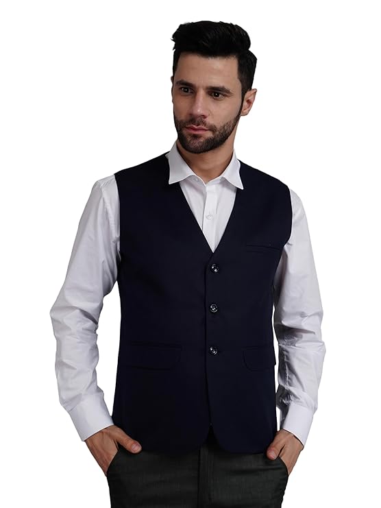 APKR Men's Solid Waistcoat