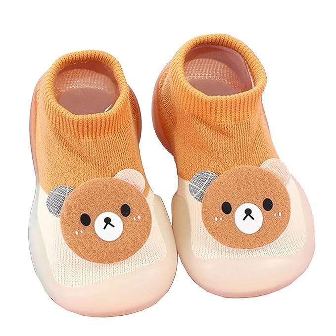 EVISCLUE Children's Multicolor Cute Panda Face Cotton and Silicon Rubber base Shoes Cum Socks, Antislip Soft Sole Kid's Shoes, Breathable Socks Shoes For Baby (Multicolor)